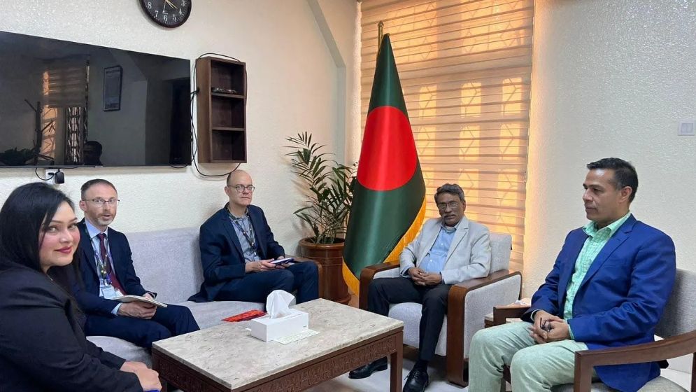 আলী রীয়াজের সঙ্গে ইউরোপীয় ইউনিয়ন নির্বাচন পর্যবেক্ষণ সদস্যদের সাক্ষাৎ