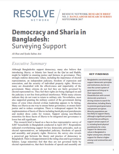 Democracy and Sharia in Bangladesh: Surveying Support