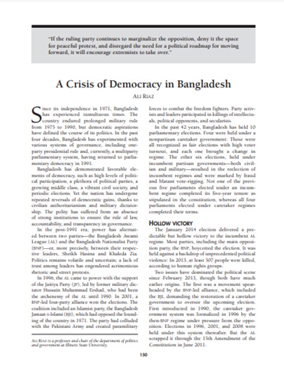A Crisis of Democracy in Bangladesh.