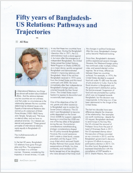 Fifty Years of Bangladesh-US Relations: Pathways and Trajectories 